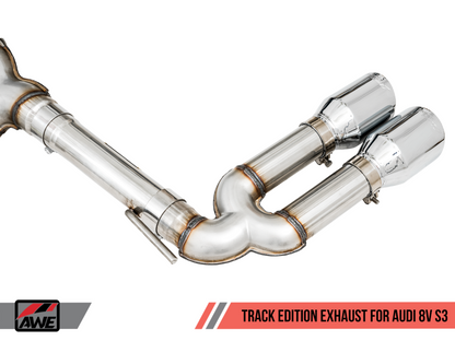 Escape AWE Tuning Audi 8V S3 Track Edition com ponteiras cromadas 102 mm