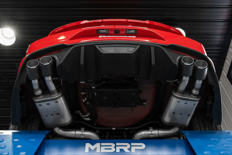 MBRP 18-20 Ford Mustang GT 5.0 com escape ativo Quad Tip Cat Back Split traseiro T304 com pontas carb Fib