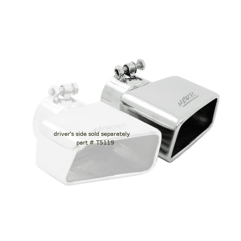 MBRP Punta universal 4.50in x 2.75in ID Rectángulo Corte en ángulo 3in OD Entrada 7in Lgth T304 Lado del pasajero