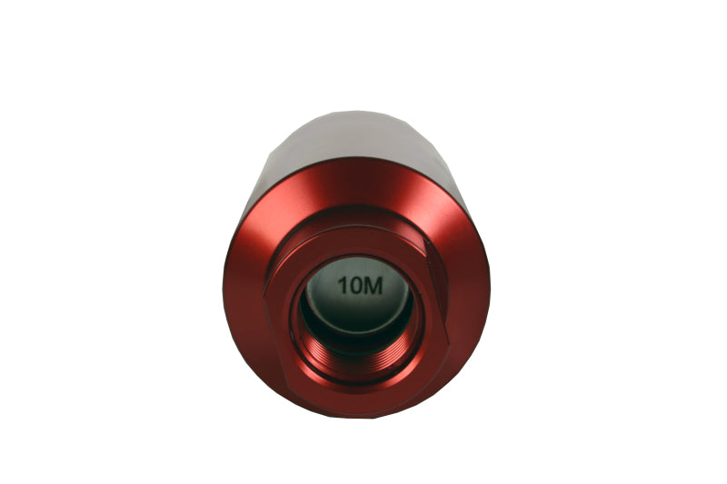 Filtro em linha aeromotivo - (AN-10) Elemento de microvidro de 10 mícrons com acabamento anodizado vermelho
