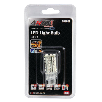 Lâmpadas de LED ANZO Universal 3157 Vermelhas - 30 LEDs de 2 pol. de Altura