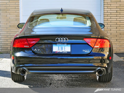 AWE Tuning Audi C7 A7 3.0T Touring Edition Escape - Puntas cromadas plateadas de salida doble