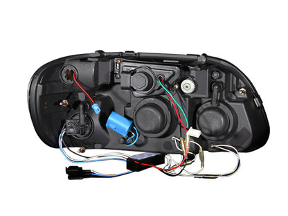 ANZO 1995-2001 Ford Explorer Projetor Faróis com Halo Preto 1 unidade