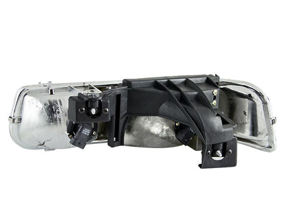 ANZO 1999-2002 Chevrolet Silverado 1500 Faróis de cristal preto