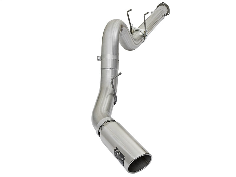 aFe ATLAS 5in DPF-Back Alum Steel Exhaust System c/Polished Tip 2017 Ford Diesel Trucks V8-6.7L (td)