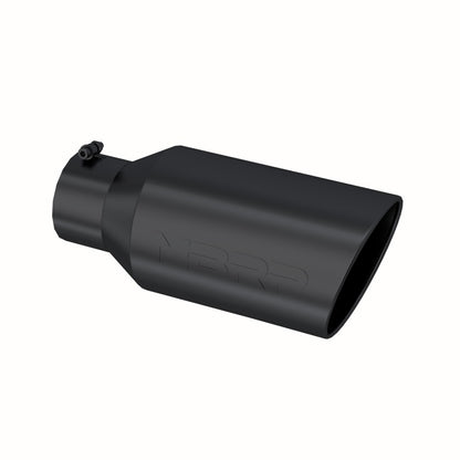 MBRP Punta universal 8in OD Extremo enrollado 5in Entrada 18in Longitud T304 - Negro