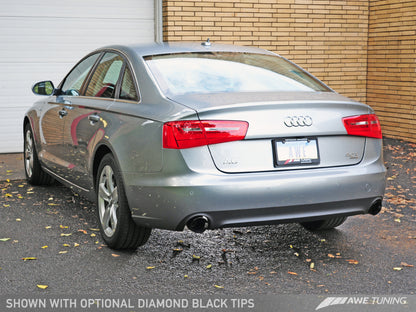 Escape AWE Tuning Audi C7 A6 3.0T Touring Edition - saída dupla Diamond Black Tips