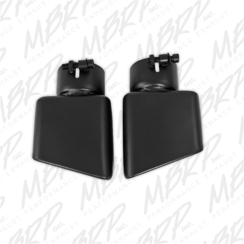 Punta universal MBRP, 4,75 pulgadas x 3 pulgadas, corte en ángulo rectangular, paso de entrada de 3 pulgadas de diámetro exterior. Lado 7.375in largo Negro