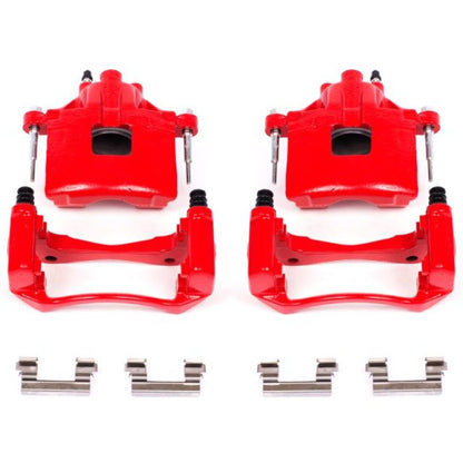 Power Stop 00-05 Buick LeSabre dianteiro vermelho pinças com suportes - par