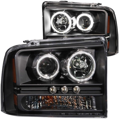 ANZO 2005-2007 Ford Excursion Projector Faróis c/ Halo Black c/ Faixa de LED (CCFL) 1pc