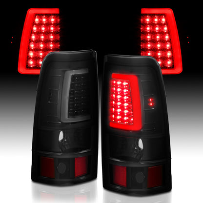 ANZO 2003-2006 Chevy Silverado 1500 Luces traseras LED estilo tablón negro con lente ahumada