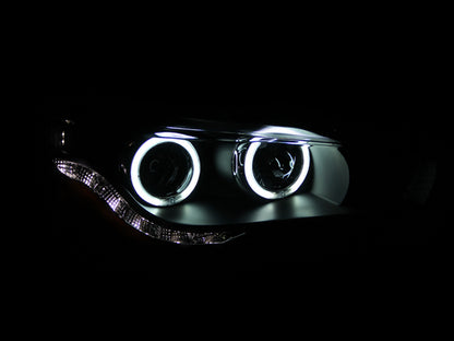 ANZO 2008-2015 Mitsubishi Lancer Projector Faróis c/ Halo Black (CCFL)