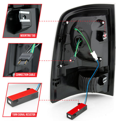 ANZO 2009-2018 Dodge Ram 1500 LED lanterna traseira estilo prancha preta com lentes transparentes