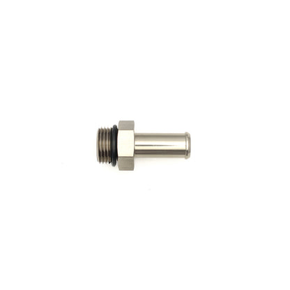 DeatschWerks 8AN ORB Macho a macho de 1/2 pulg. Conector de espiga (junta tórica incluida) - Negro mate anodizado