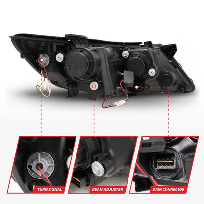 ANZO 2011-2013 Kia Optima Projector Faróis c/ Halo Chrome (CCFL)