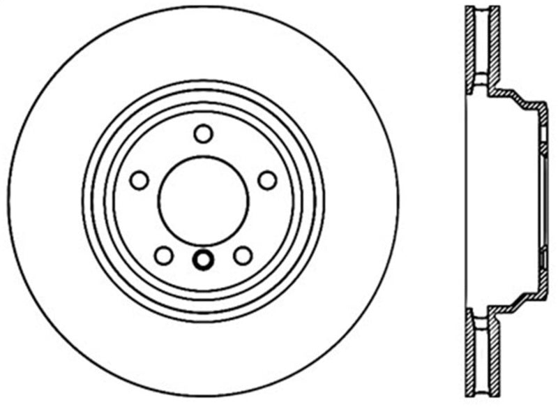 StopTech 07-10 BMW 335i Rotor delantero izquierdo perforado en cruz