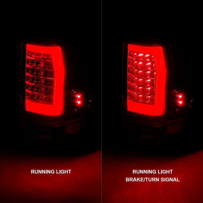 ANZO 04-15 Nissan Titan Full LED Taillights Chrome Housing Red/Clear Lens