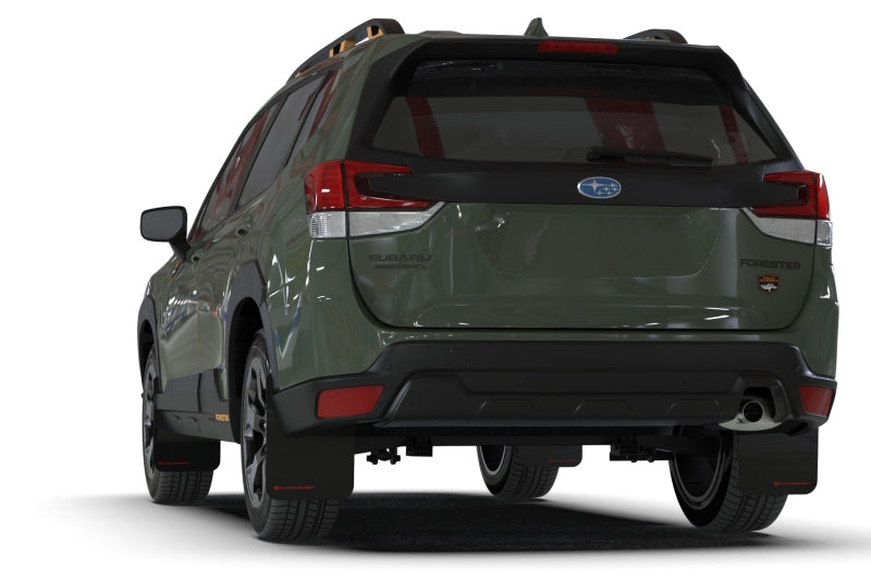 Rally Armor 22-24 Subaru Forester &amp; Wilderness Black UR Mud Flap w/Blue Logo