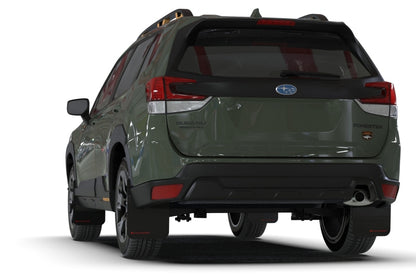 Rally Armor 22-24 Subaru Forester &amp; Wilderness Black UR Mud Flap w/Blue Logo