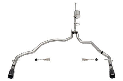 Corsa 2021-2025 Ford F-150 SuperCrew/6.5in Bed 3.5L V6 Sport Cat-Back Dual Rear Exit-Black PVD