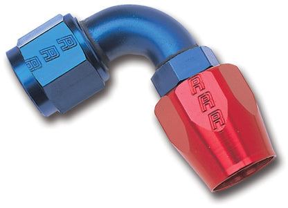 Russell Performance -10 AN Vermelho/Azul Extremidade da mangueira de fluxo total de 90 graus