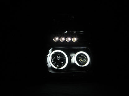 ANZO 2008-2010 Ford F-250 Projetor Faróis com Halo Preto (CCFL)