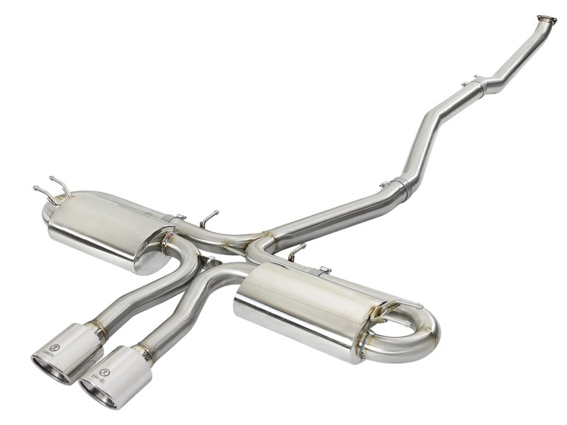 Sistema de escape aFe Takeda 3in 304 SS Cat-Back com pontas polidas 2017+ Honda Civic Si (4dr) I4 1.5L (t)