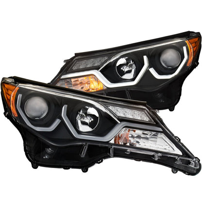ANZO 2013-2015 Toyota Rav4 Projetor Faróis c/ Plank Style Design Preto