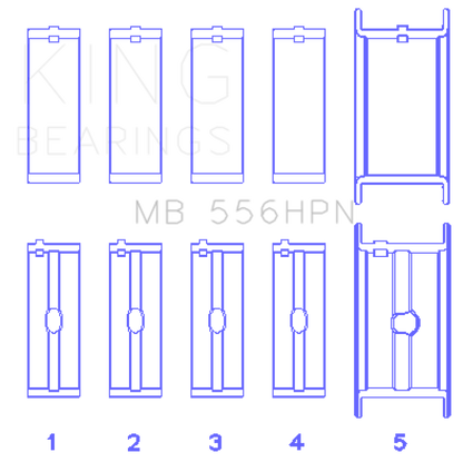 King Engine Bearings Chevrolet 396-502 Gen IV/V/VI Main Bearing Set (Size STDX)
