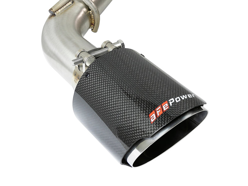aFe Takeda 2.5in 304 SS Cat-Back Sistema de escape con puntas de fibra de carbono 16-18 Infiniti Q50 V6-3.0L (tt)
