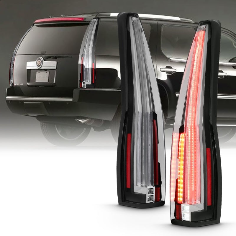 ANZO 2007-2014 Cadillac Escalade Lanternas traseiras de led vermelho/transparente
