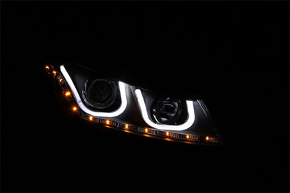 ANZO 2008-2012 Honda Accord Projetor Faróis com U-Bar Preto