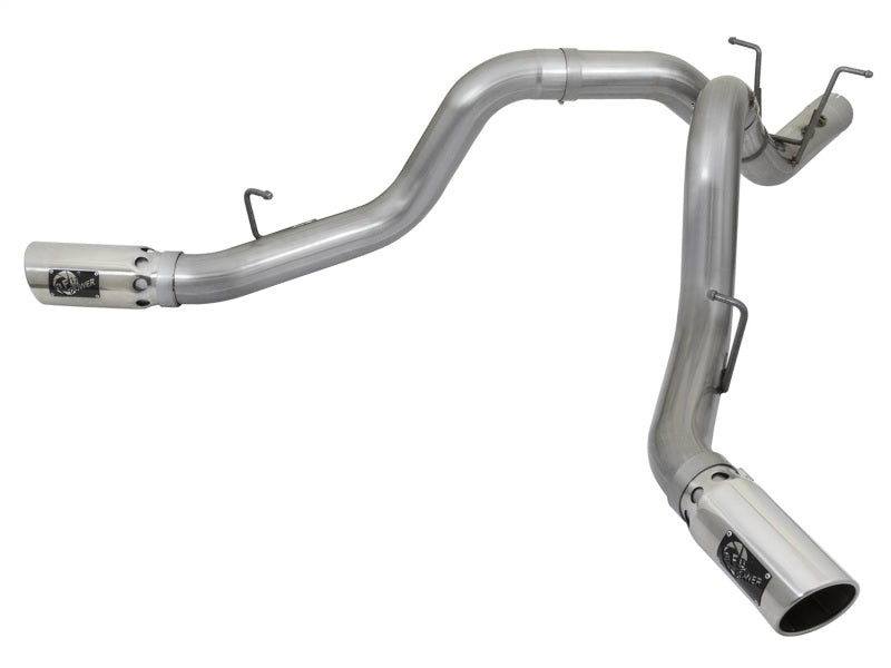 Escapamento aFe Large Bore-HD 4in 409-SS DPF-Back com pontas polidas duplas 2017 GM Duramax V8-6.6L (td) L5P