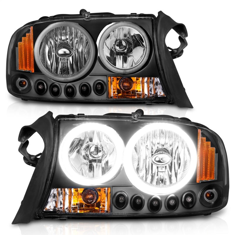 ANZO 1997-2004 Dodge Dakota Cristal Faróis Preto 1pc