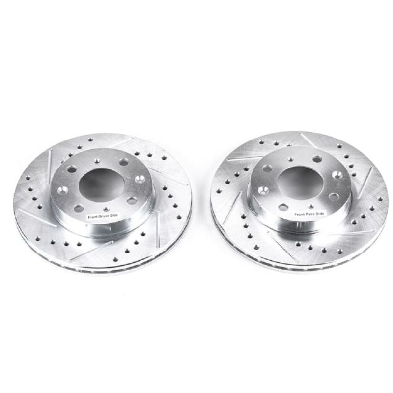 Power Stop 88-91 Honda Civic Front Evolution Rotores perforados y ranurados - Par