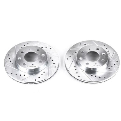 Power Stop 88-91 Honda Civic Front Evolution Rotores perforados y ranurados - Par