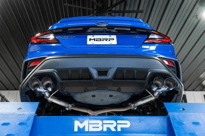 MBRP 2022 Subaru WRX Salida trasera doble dividida de 2,5 pulgadas con puntas Quad BE - T304