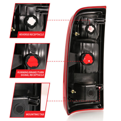 ANZO 2008-2016 Ford F-250 Lanterna traseira vermelha/lente transparente (substituição OE)