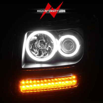 ANZO 2007-2012 Dodge Nitro Projetor Faróis c/ Halo Black (CCFL) G2