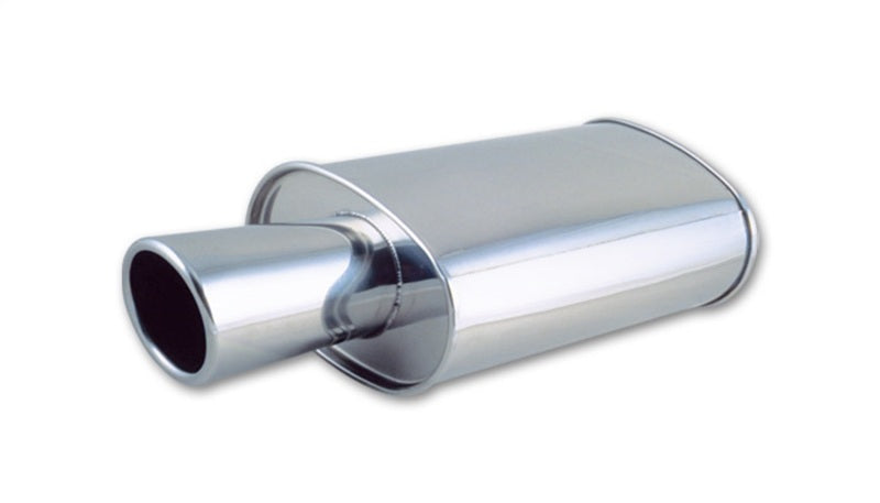 Silenciador oval StreetPower vibrante com ponta arredondada de 4 pol. com borda laminada - ID de entrada de 2,5 pol.