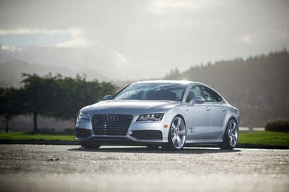 AWE Tuning Audi C7 A7 3.0T Touring Edition Escape - Puntas cromadas plateadas de salida doble