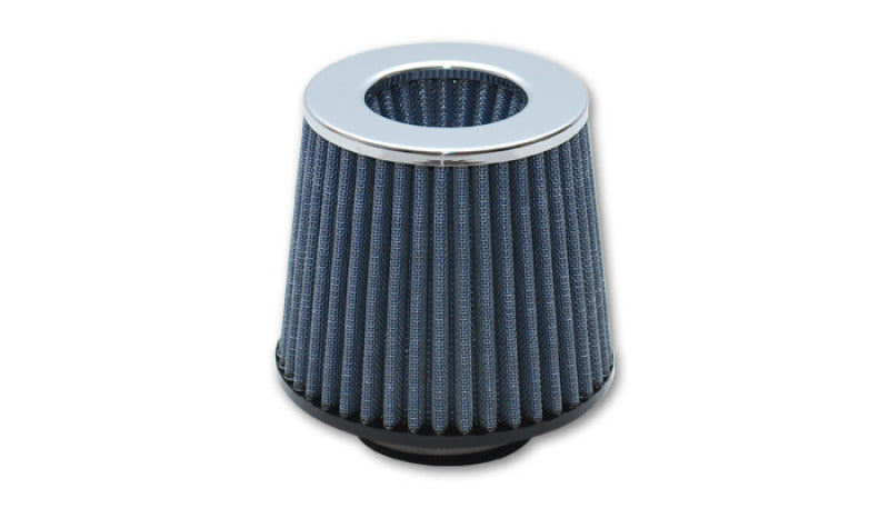 Filtro de ar Perf de funil aberto vibrante (cone de 5 pol. OD x 5 pol. de altura x 3 pol. ID da entrada) - Tampa do filtro cromada