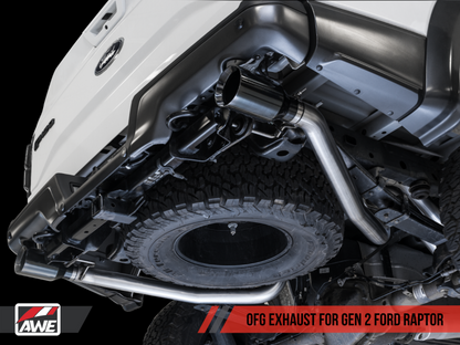 Kit de conversão de tubo de escape AWE Tuning 2017+ Ford Raptor com ponteiras pretas diamante
