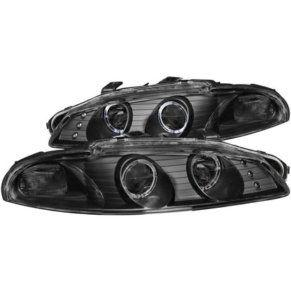 ANZO 1997-1999 Mitsubishi Eclipse Projetor Faróis c/ Halo Black G2