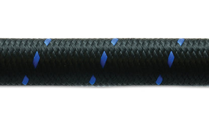 Vibrant -10 AN Manguera flexible trenzada de nailon negro/azul de dos tonos (rollo de 5 pies)