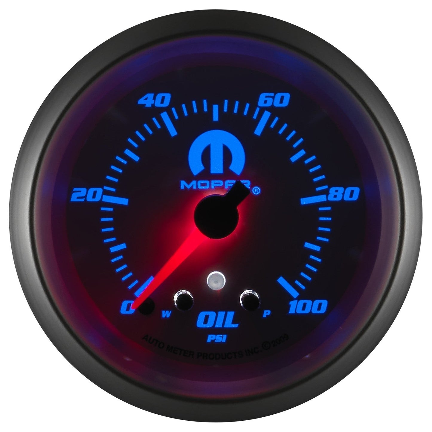 AutoMeter - 2-5/8" OIL PRESSURE, W/ PEAK & WARN, 0-100 PSI, STEPPER MOTOR, WHITE, MOPAR (880249)