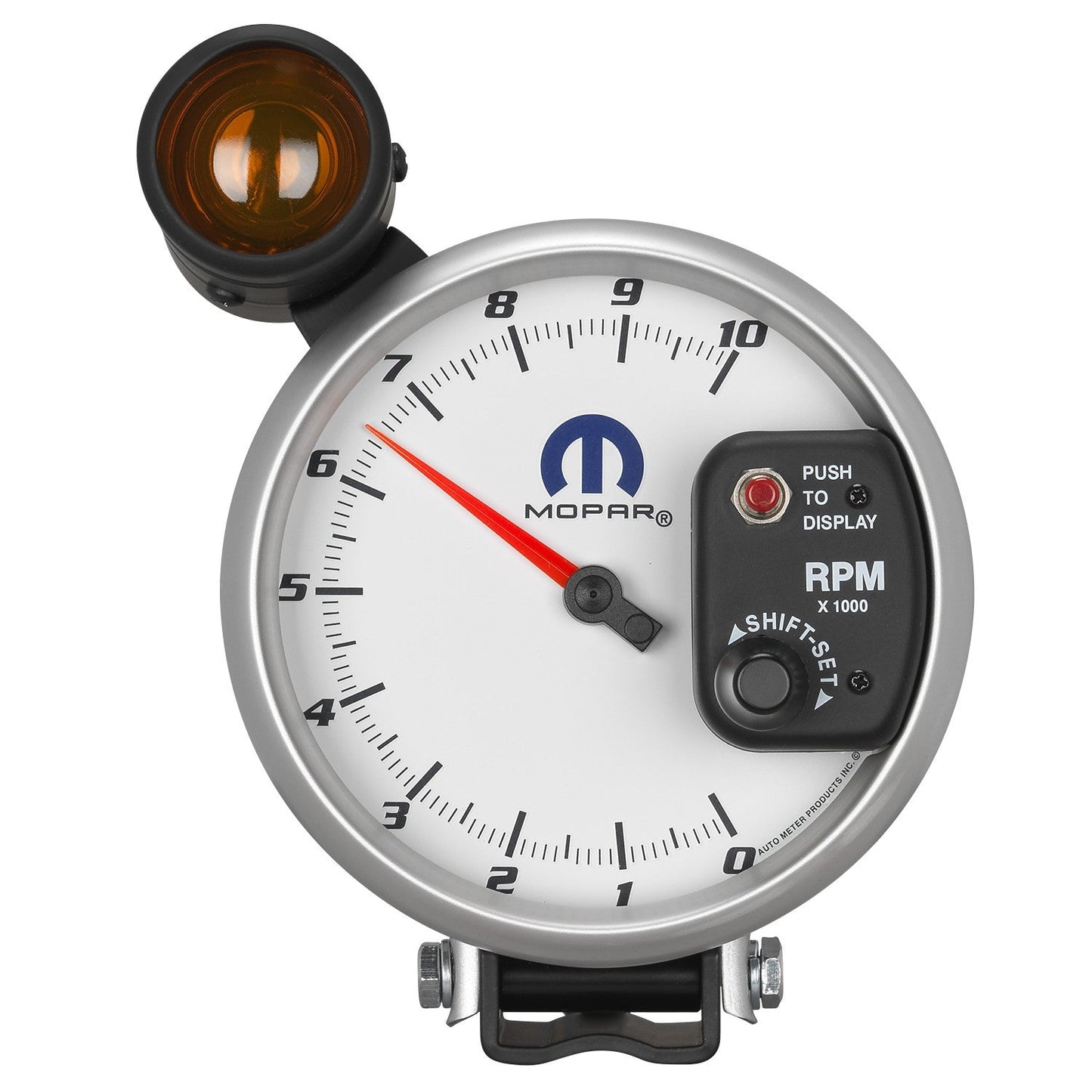 AutoMeter - TACOMETRO DE PEDESTAL DE 5", 0-10,000 RPM, 2.5 PPR, BLANCO, MOPAR (880410)