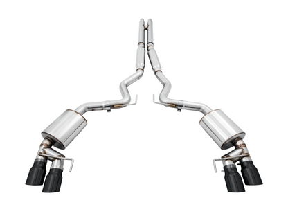 AWE Tuning 2018+ Ford Mustang GT (S550) Cat-Back Exhaust - Touring Edition (Quad Diamond Black Tips)