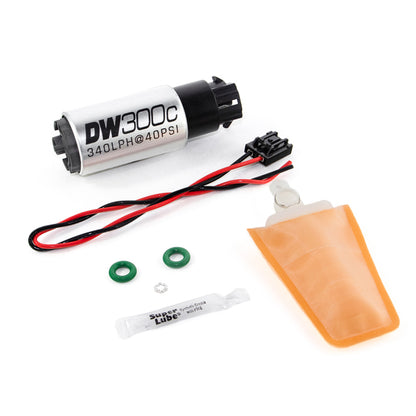 Bomba de combustível compacta DeatschWerks 340lph DW300C com 04+ Kit de configuração Lotus Elise/Exige (com clipes de montagem)