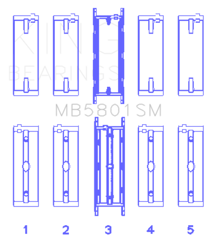 King Engine Bearings BMW S63 Crankshaft Main Bearing Set